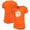 Outerstuff Girls Youth Orange Clemson Tigers Primary Logo T-Shirt