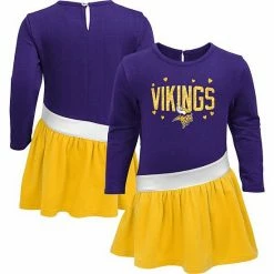 Outerstuff Girls Toddler Purple/Gold Minnesota Vikings Heart To Heart Jersey Tunic Dress
