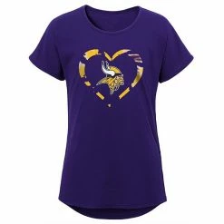 Outerstuff Girls Youth Purple Minnesota Vikings Tie-Dye Heart T-Shirt